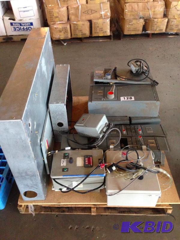 Pallet lot of misc. electrical panels and swi...