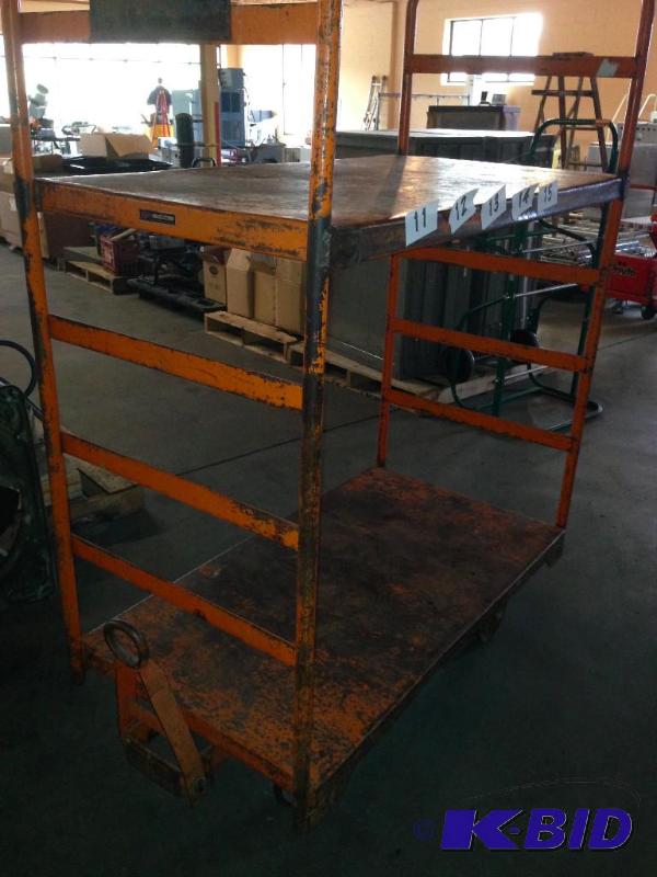 Metal warehouse style cart. Linkable train sy...