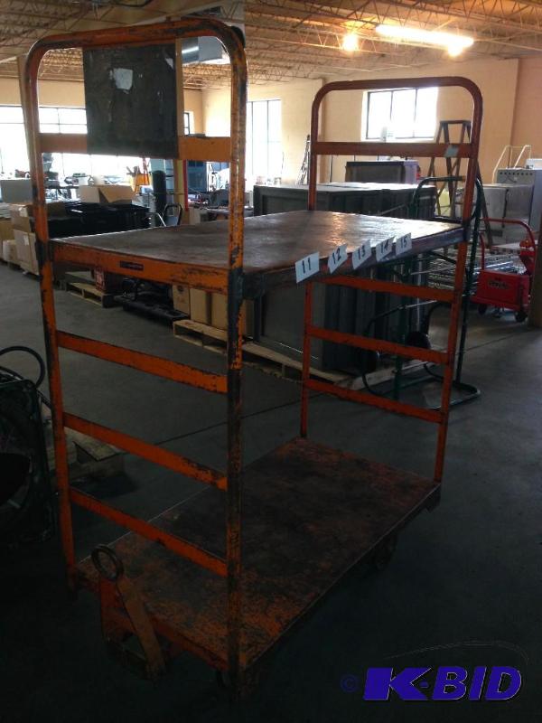 Metal warehouse style cart. Linkable train sy...