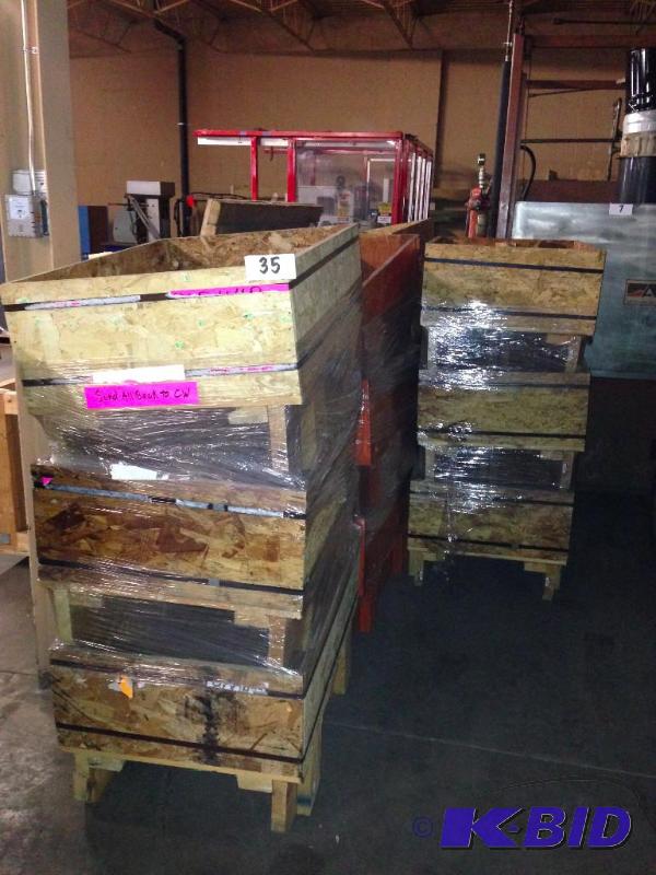 3 stacks of wooden crate type boxes....
