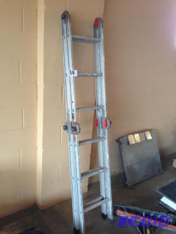 Multi-position aluminum extension and step la...