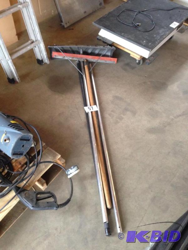 Floor squeegee and roof rake....