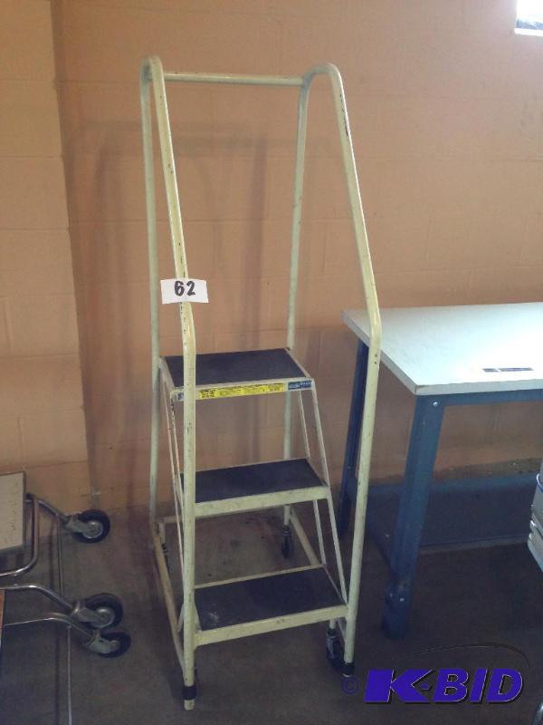 Metal safety step ladder on wheels....