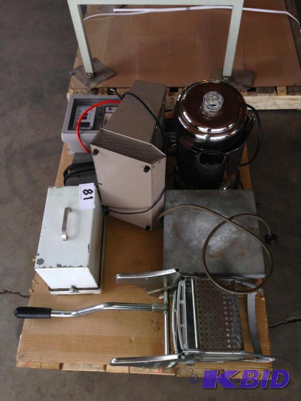 Pallet lot of misc. including mop wringer, co...