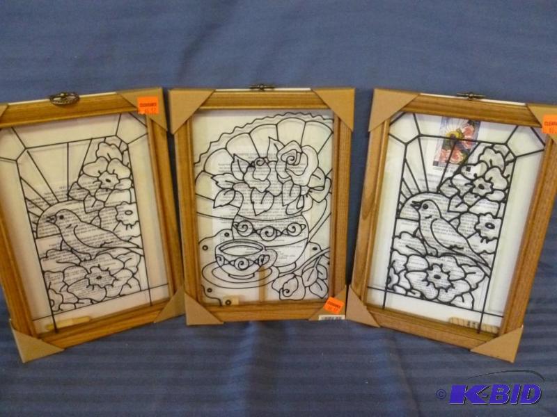 lot 125 image: Lot of three Artistic Gifts wood framed sun&n...