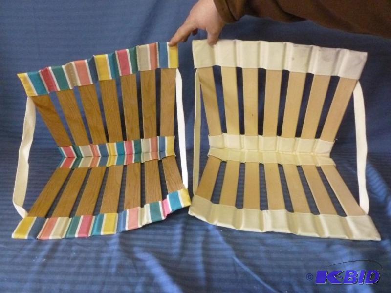 lot 127 image: Lot of two wooden portable Howdaseats. ...