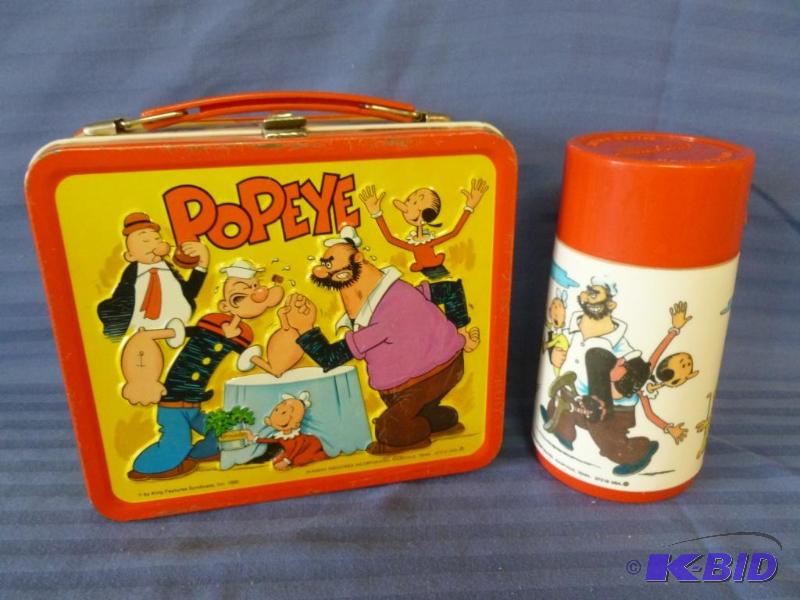 lot 13 image: Collectible 1980 Aladdin - Popeye metal lunch...