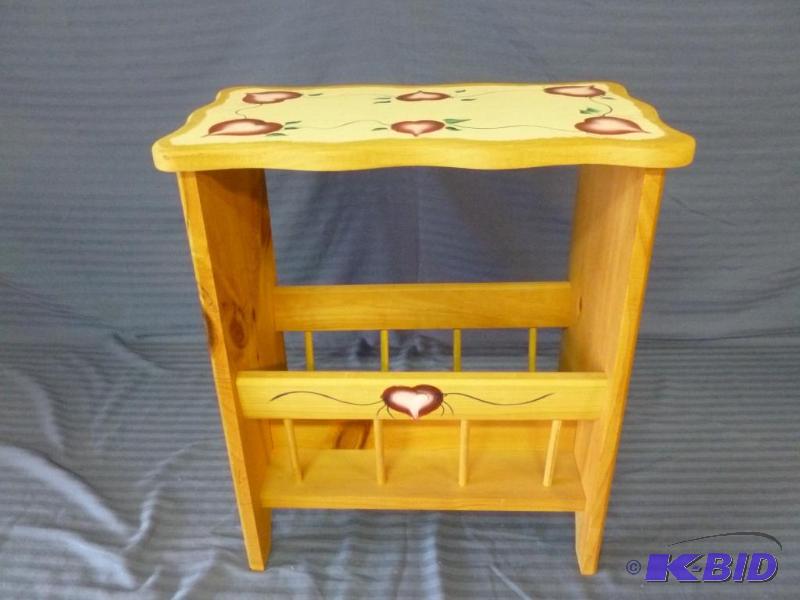 lot 141 image: Nice hand painted wooden magazine stand that ...