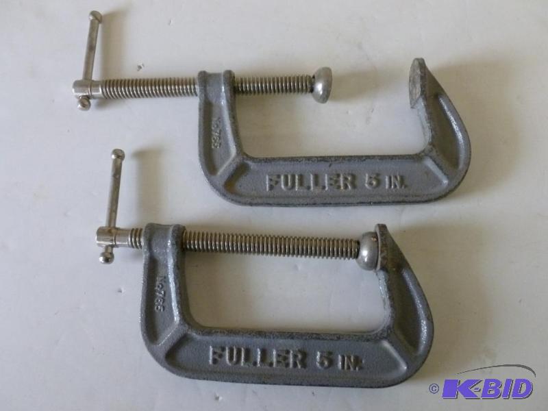 lot 160 image: Lot of two Fuller 5" c-clamps, good usab...
