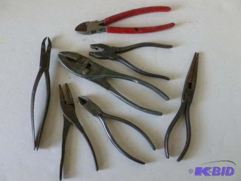 lot 171 image: Lot of seven pliers type tools, Ring Kerhoff,...