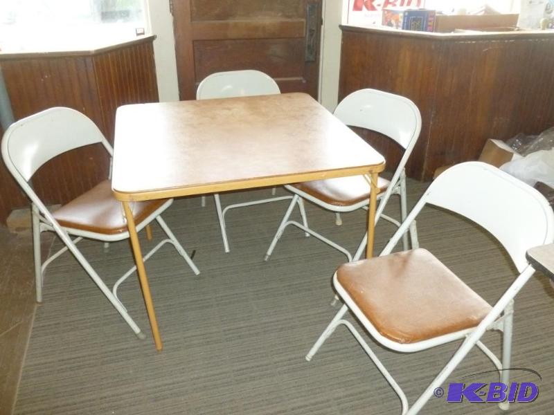 lot 188 image: Samsonite five piece card table and chair set...