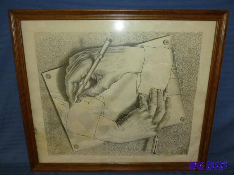 lot 190 image: Wood framed picture measures about 23" x...