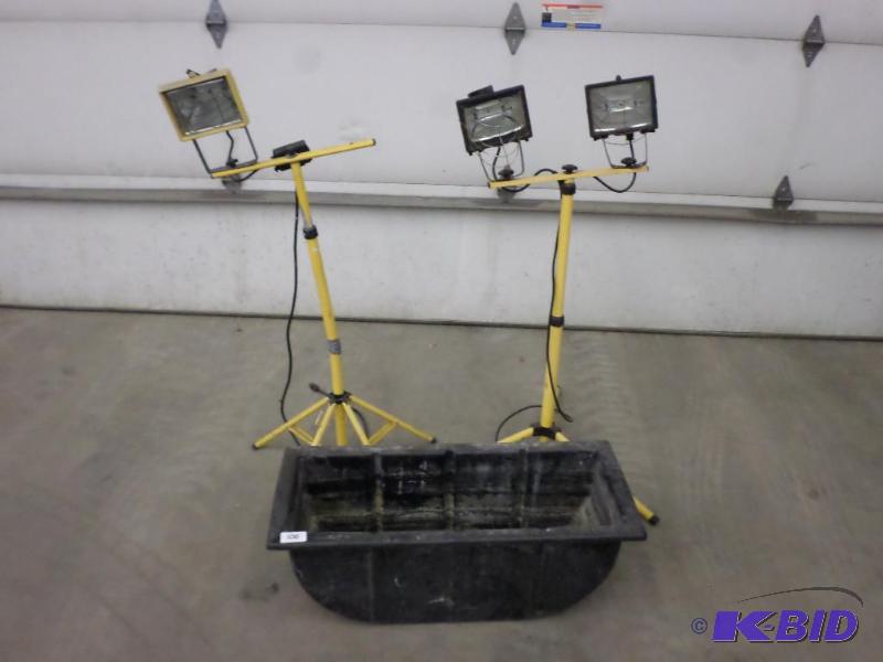 lot 100 image: (2) Work Lights (Need Repair) & (1) Plast...