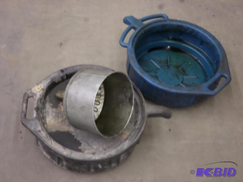 lot 110 image: (2) Oil Pans & (1) Funnel...