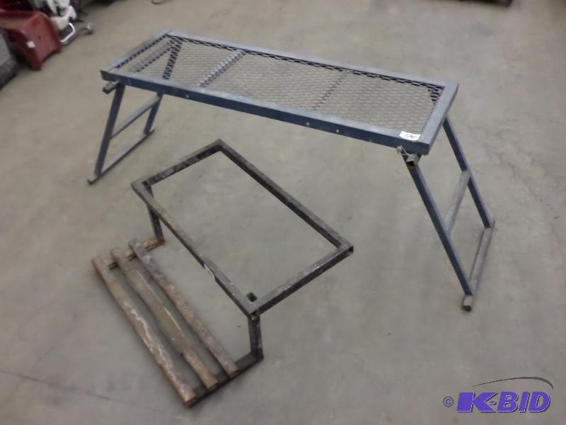 lot 119 image: (1) 4ft Folding Rack & (1) Steel Step...