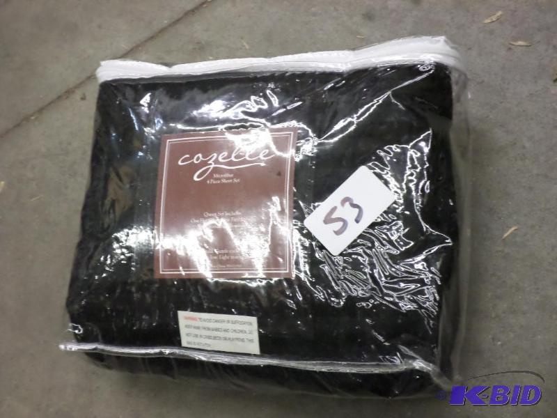 lot 53 image: New Cazelle 4-Piece Queen Microfiber Sheet Se...