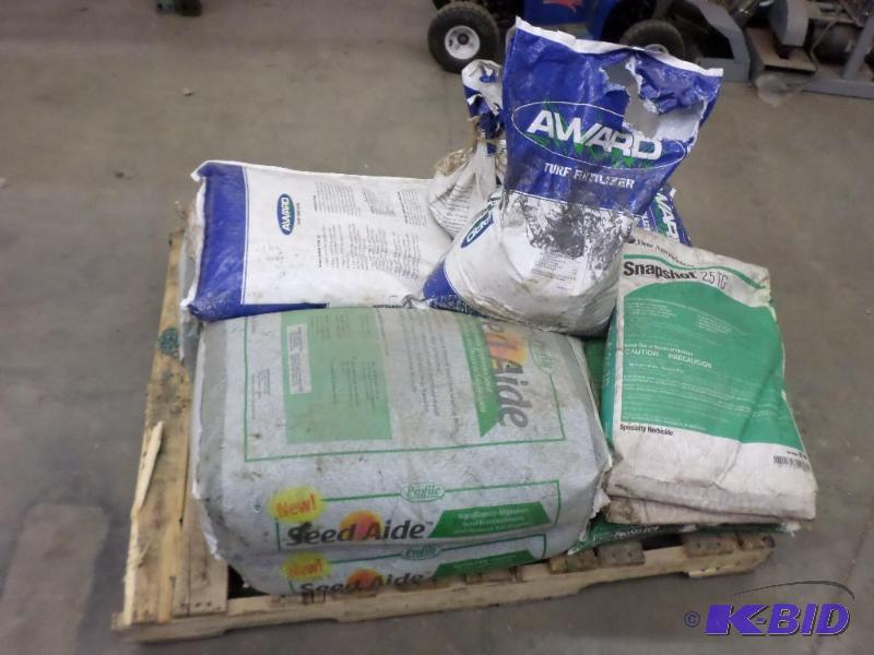 lot 71 image: Pallet Lot (3) Bags Seed Aide, (5) Bags Of L...