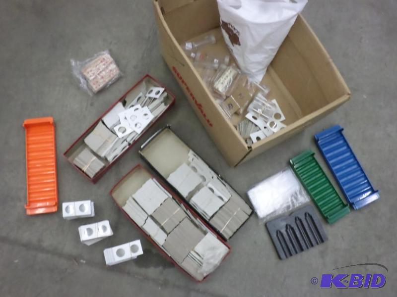 lot 84 image: Box Full Of Various Bank Coin Trays, 1.5"...
