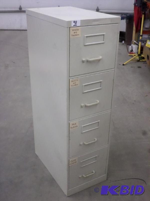 lot 98 image: 4-Drawer Steel File Cabinet...