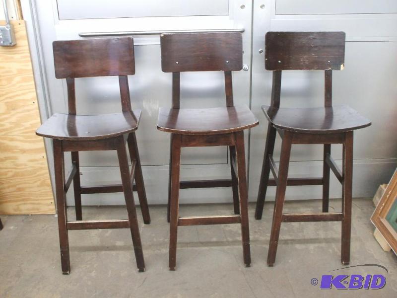 6 Wood Bar Chairs
