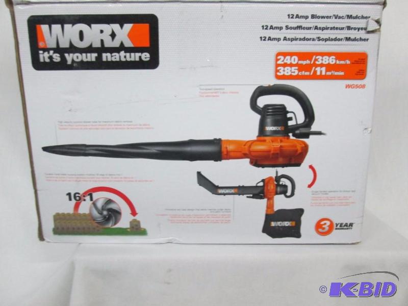 Worx 12-Amp BlowerMulcherVac