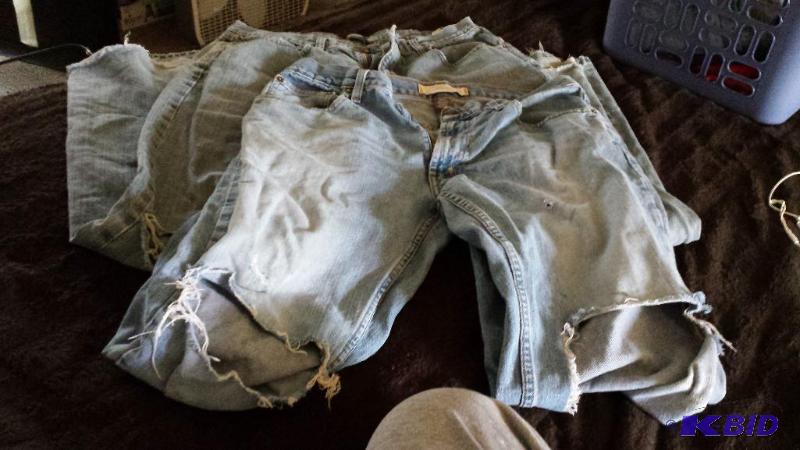 jeans with holes for crafts...