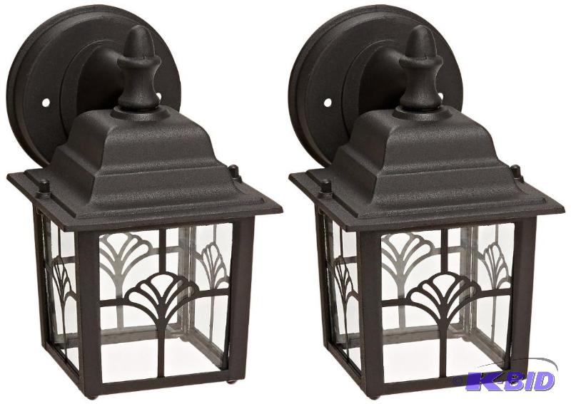 Brinks 7518-693 HAMPTON 2-PACK AUGUSTINE LANTERN, OUTDOOR COACH LIGHTING, MATTE BLACK,