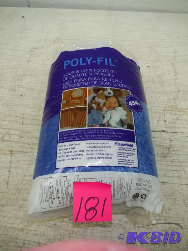 Fairfield Poly-Fil Premium Polyester Fiber, White, 1 Bag, 16-Ounce