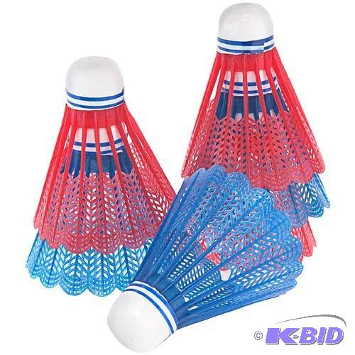 Wilson Plastic Badminton Shuttlecocks Pack of 6 (RedBlue)