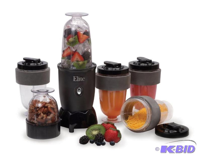 MaxiMatic EPB-1800 Elite Cuisine 300-Watt 17-Piece Personal Drink Blender, Black