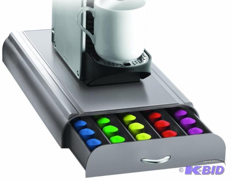 Mind Reader NEST3PC-GRY Anchor Coffee Pack Drawer for Nespresso Capsules, SilverGrey