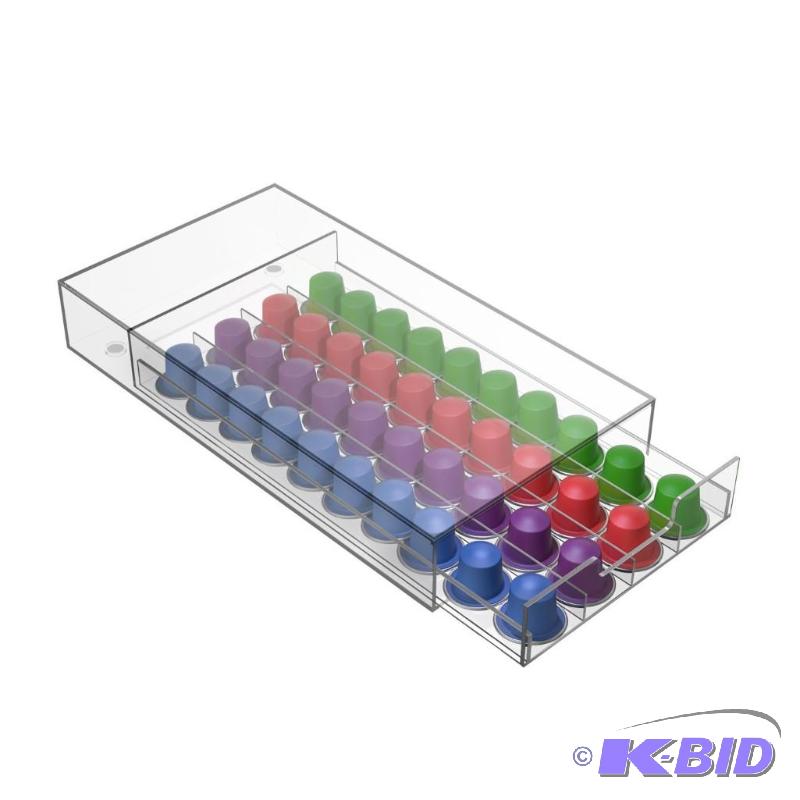 Mind Reader NESMODTRY-CLR Plexus 40 Capacity Coffee Pod Drawer for Nespresso Capsules, Clear