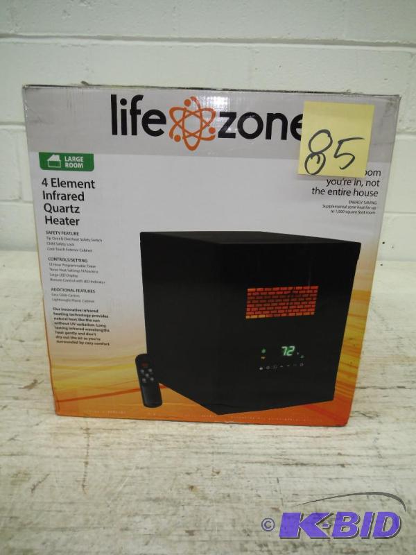 Lifezone 4 Element Infrared Heater Black Cabinet