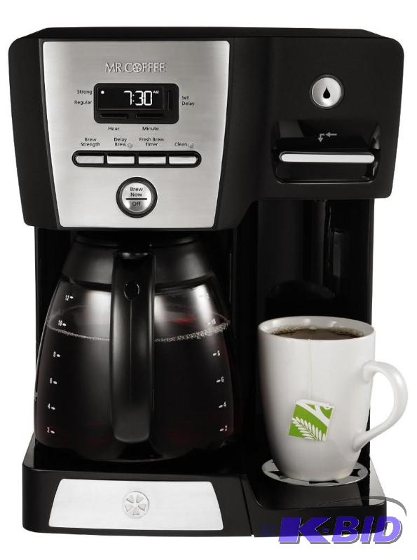 Mr. Coffee BVMC-DMX85 12-Cup Programmable Coffeemaker with Integrated Hot Water Dispenser, 16-Ounce, BlackChrome