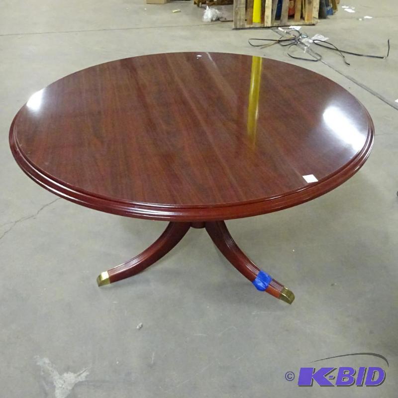 48&quot Round Table with Brass Tipped Feet...