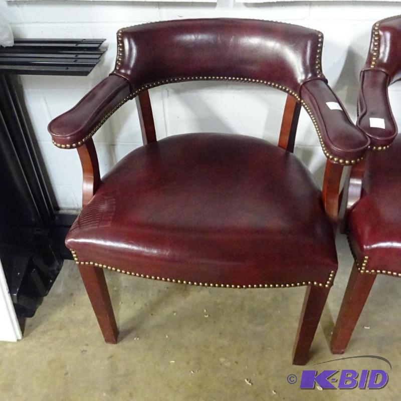 High End Leather SIde Chair. Wood Frame Excel...