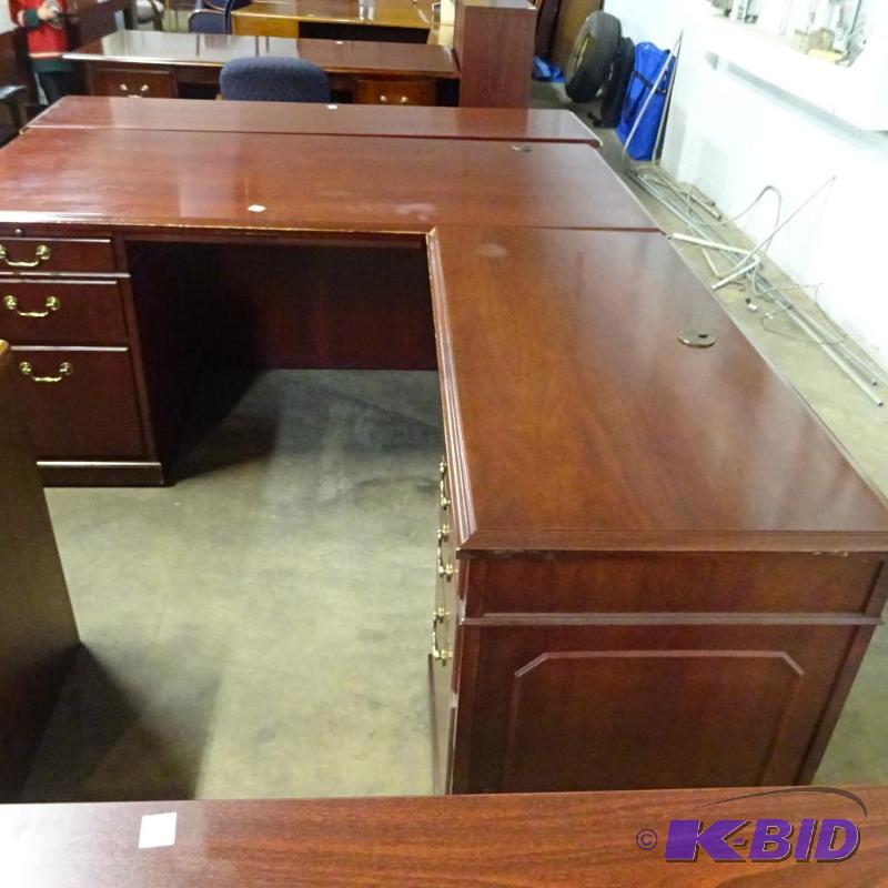 L Shaped Office Desk 2 Piece 7 Drawers 72 X 9...