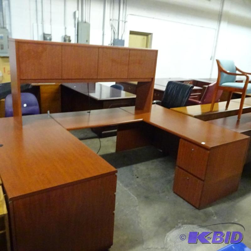 U Shaped Office Desk with Hutch. 4Piece 102 X...