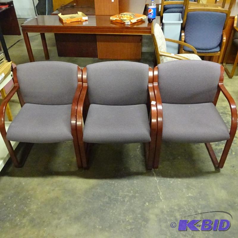 3 Mathcing Wood Framed Side Chairs...