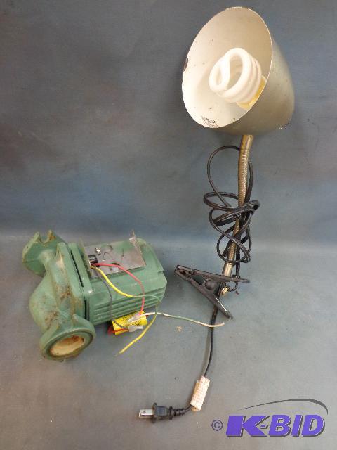 lot 110 image: 60 Watt Clamp Light and Taco Supply Connectio...