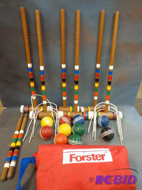 lot 131 image: Croquet Set   10 balls  6 mallets  9 hoops  2...