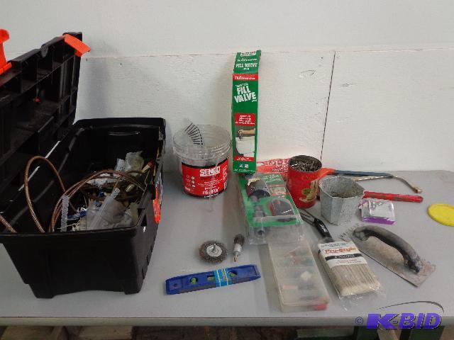 lot 160 image: Black & Decker Tool Box with Various Item...