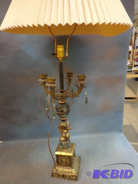 lot 188 image: Decorative Lamp with 4 Candle Holders on Stem...