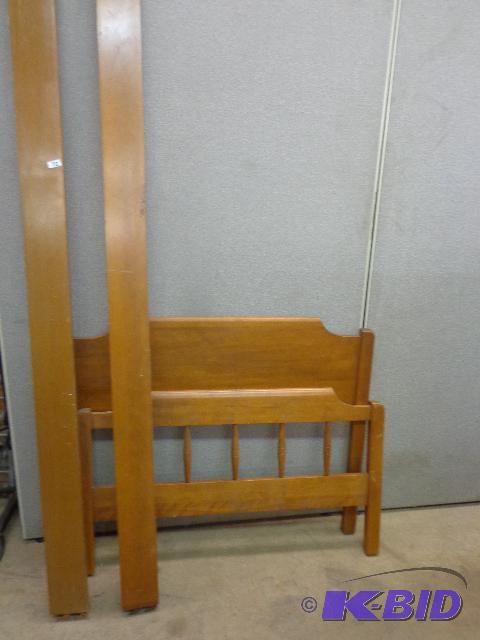 lot 204 image: Twin Bed Frame   Head Board, Footboard and ra...