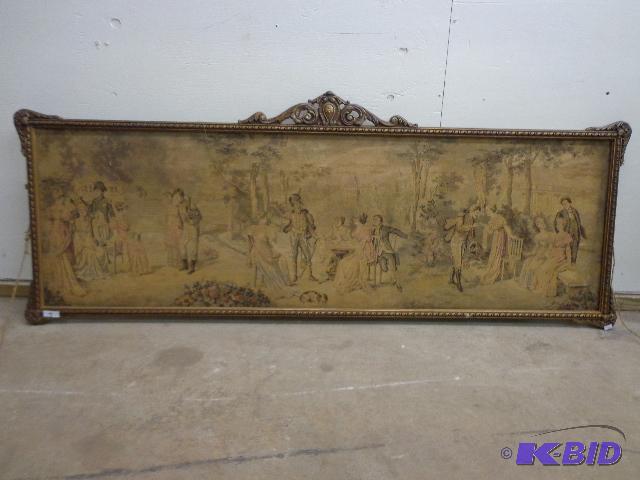 lot 4 image: Victorian Fabric Picture   22 x 58 ...