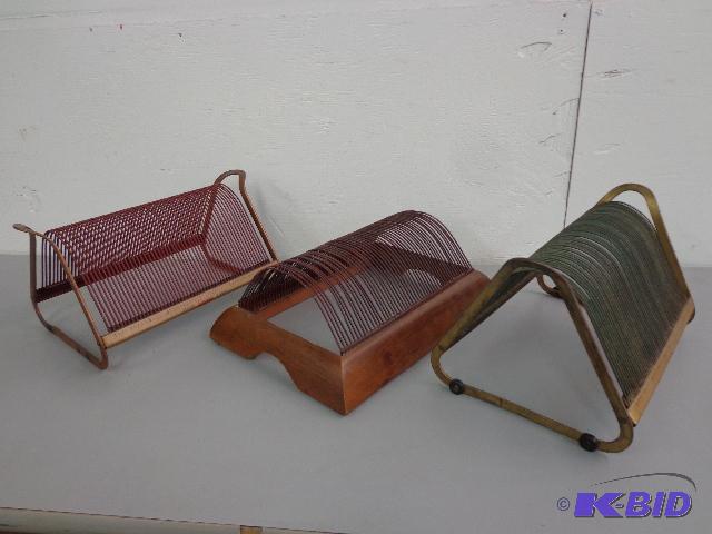 lot 51 image: Brass Wire Record Holder (3)   50 slot per ho...