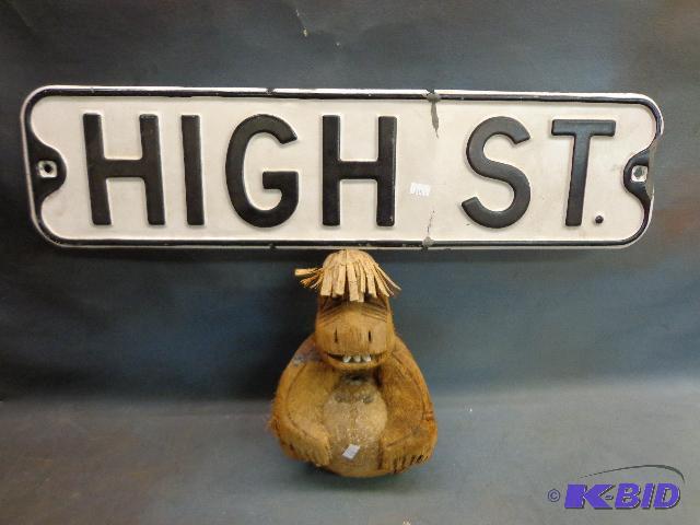 lot 61 image: Black and White Enamel Street Sign   &quotHi...