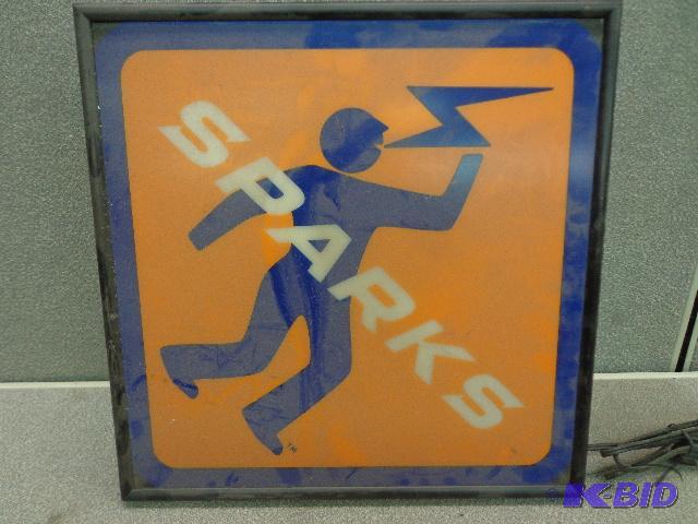 lot 63 image: Sparks Lighted Sign   15 x 15  does not work ...
