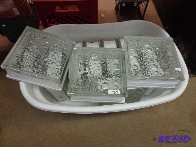 lot 70 image: (10) Glass Blocks   8 x 8  3.5 deep ...