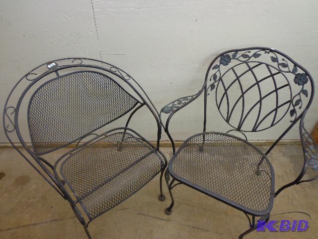 lot 98 image: 2 Wrought Iron Ornate Chairs   outdoor patio ...